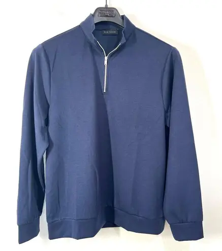 Elie Tahari Womens 1/4 Zip Pullover Womens Large Navy Viscose Blend Sweatshirt