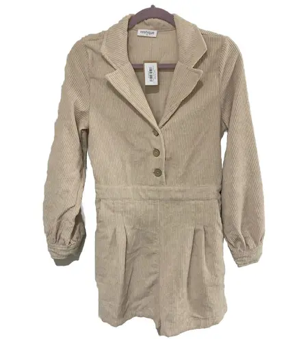Vestique Taylor Cream Woven Corduroy Romper Size Small NWTS