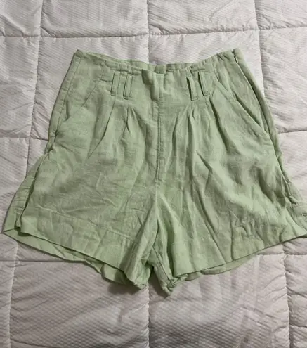 Abercrombie & Fitch Linen Mint Green Shorts