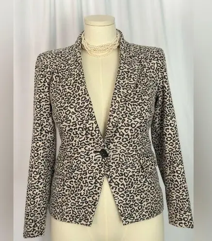 INC International Concepts Black and Cream Blazer with Animal Print (740) Size M