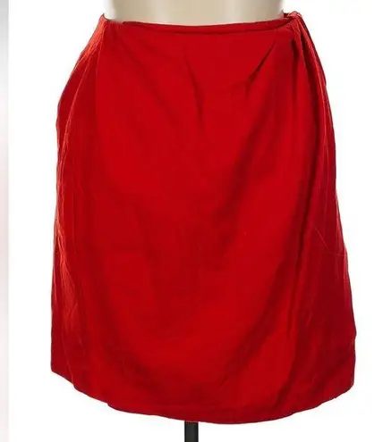 Neiman Marcus Vintage Red 100% Wool Wrap A-Line Skirt Women’s Size 14 Large XL - Image 1