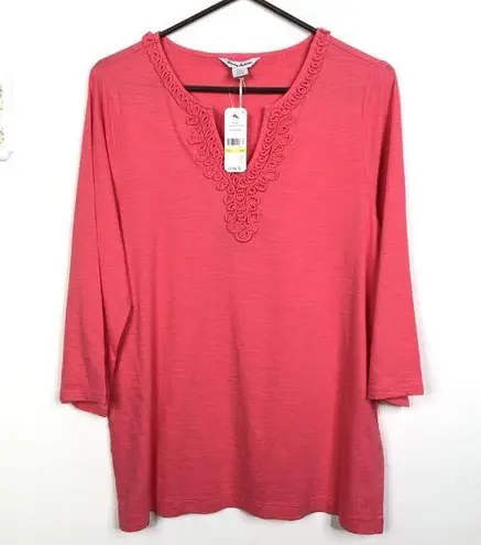 Tommy Bahama NEW  Lux Jersey Bell Sleeve Tunic Paradise Pink Women's Size Medium