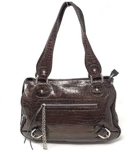 DESMO brown croc embossed biker bag, Italy
