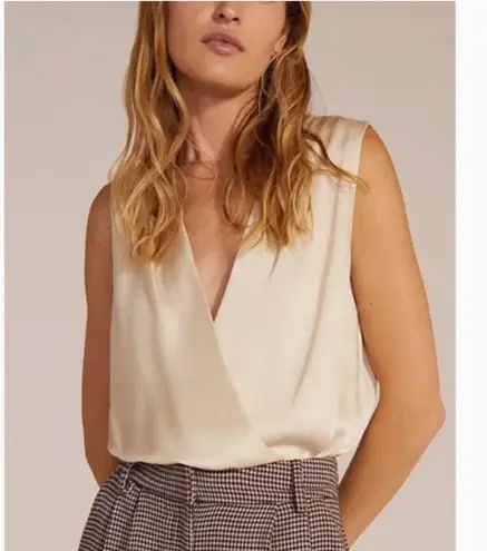 NWT Favorite Daughter The Sleeveless Date Blouse Bodysuit Champagne Cream Sz L Size L