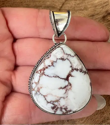 Wild Horse Turquoise 925 Silver Plated Necklace Native American Jewelry Brown