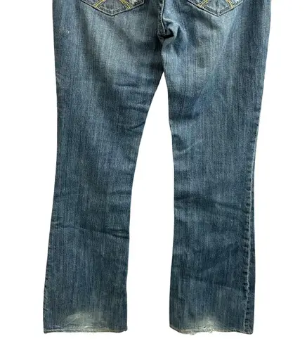 Victoria's Secret PINK Flare Bootcut Denim Jeans Y2K 2009 Distressed Size 2 Blue