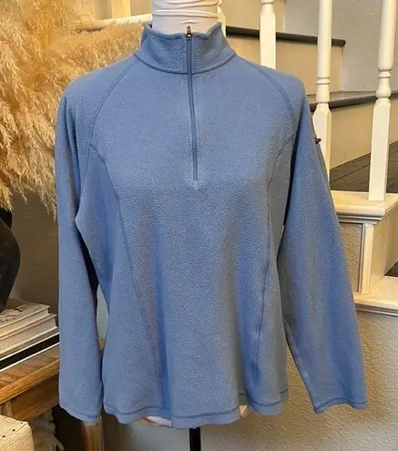 L.L. Bean Blue Fleece Quarter Zip Pullover Womens Large