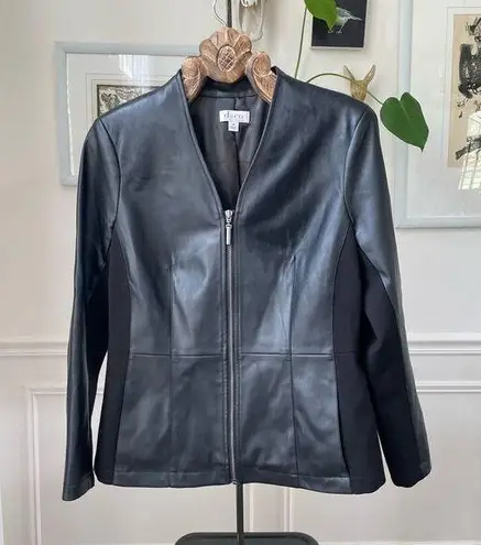 D& Denim & Co Faux Vegan Leather Jacket M