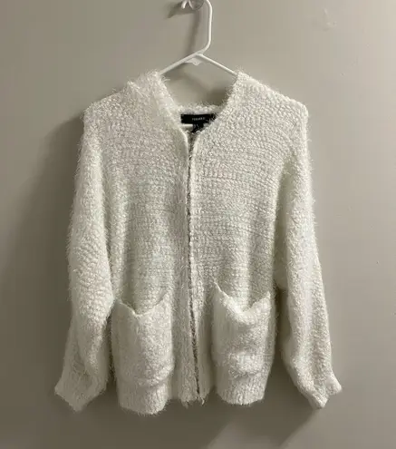 Forever 21 White Fuzzy Jacket