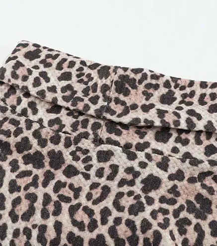 BLACK BROWN LEOPARD PRINT COLOR BLOCK COWL NECK SWEATER SIZE 1X