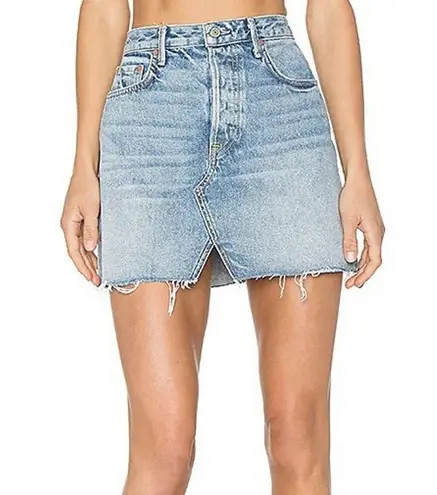 GRLFRND x Revolve Size 27 (4) Milla Denim Mini Skirt Light Wash - Made in USA