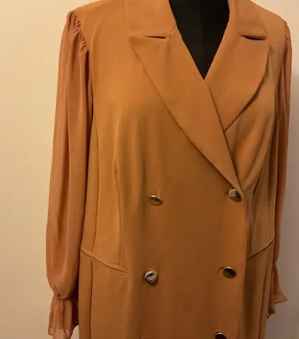 Shelby & Palmer 1. NWT Tan long sleeve double breasted blazer dress SZ 16 W