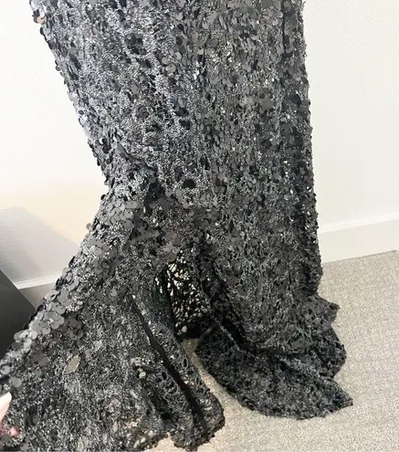 NBD  Ice Melts Lace Maxi Dress Black Sequin Gown Revolve Size Small S NWT