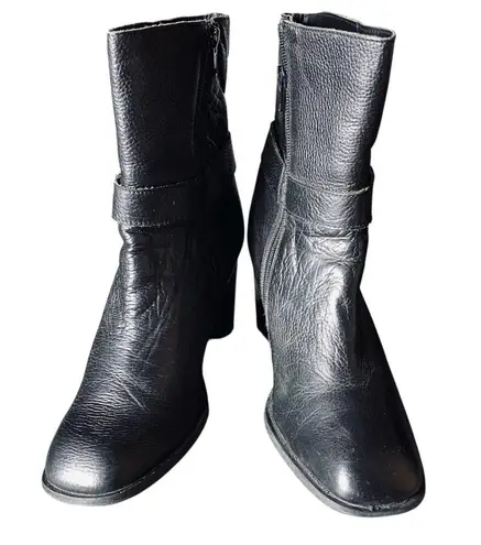 Black Leather Ankle Boots Size 8.5