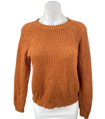 Spartina 449 Women's Brown Long Sleeve Cable Knit Crew Neck Sweater Top Size M