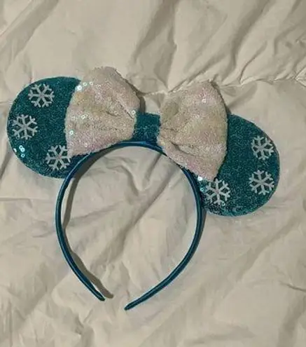 Disney Ears frozen Elsa headband light weight princess Mickey blue sequins