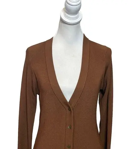 L'Agence L’AGENCE Lucas Ribbed Long Cardigan Women’s Size Small Brown Bell Sleeve Knit - Image 2