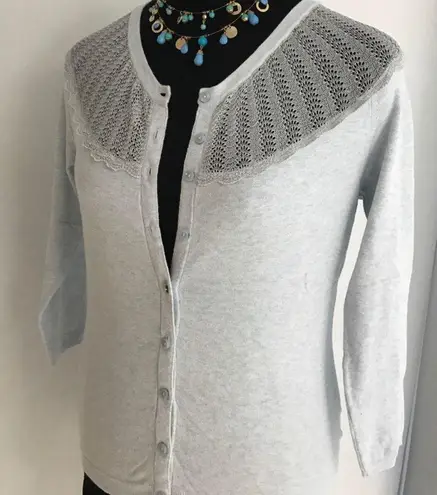 Light Buttoned Cardigan Sweater NWOT Blue Size L