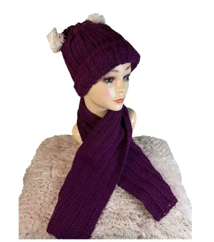 Handmade Bright Purple Crochet Hat & Scarf Set – Cozy & Stylish