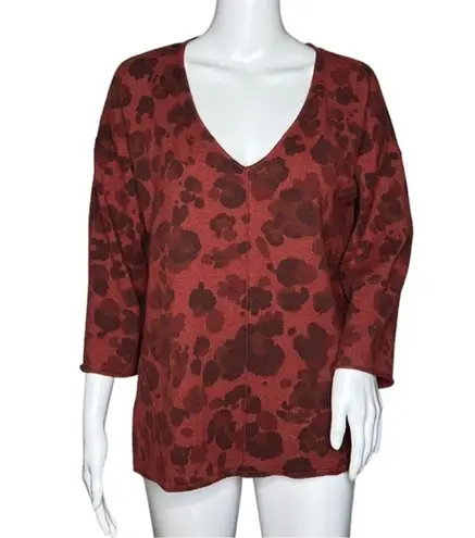 Democracy Shirt Womens XL Red Cheetah Print Twist Back Open Back Grunge Edgy Fun