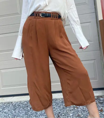 Cache 90s Vintage  Cropped Wide Leg High Waist Gaucho Pants 6