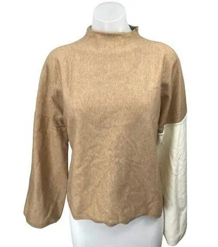 Modern Citizen Tan Multicolor Colorblock Turtleneck Pullover Sweater Top Size XL