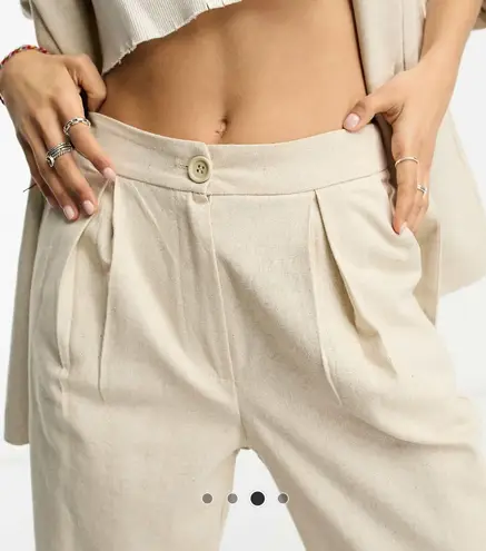 ASOS Reclaimed vintage menzy wide leg pants in stone