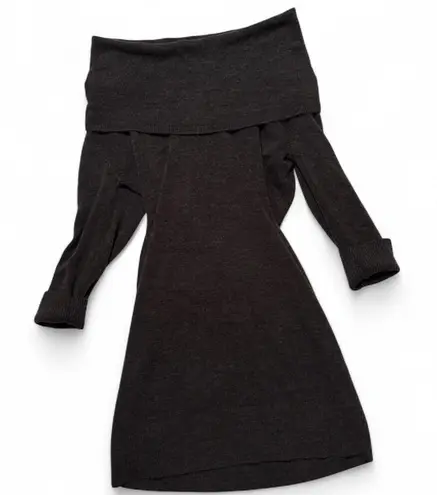 Connected Apparel Charcoal off shoulder knit sweater dress Size PS