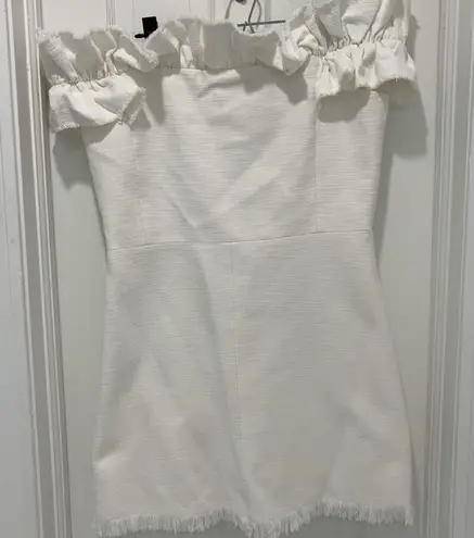 Rebecca Taylor White Off Shoulder Dress - Ruffle