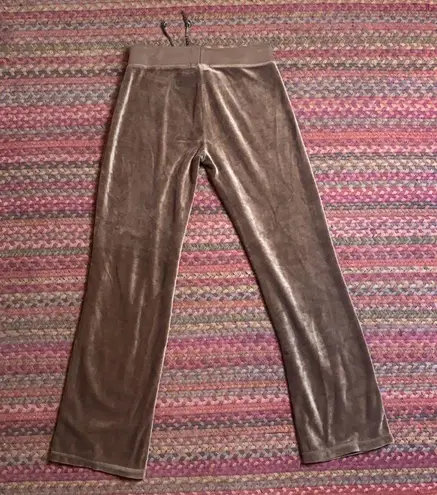 BCBGMAXAZRIA RETRO Y2K BROWN VELVET VELOUR TRACK PANTS