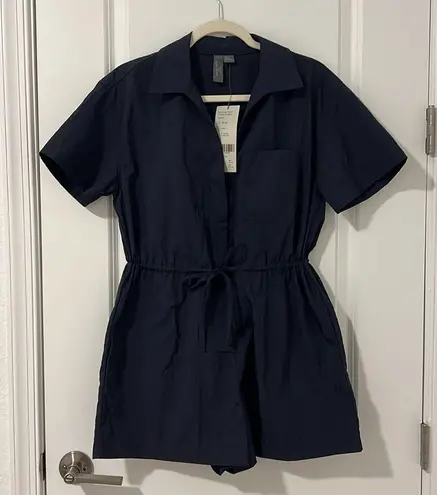 Sweaty Betty NWT Anytime Short Sleeve Romper Navy Blue Nylon Size Small