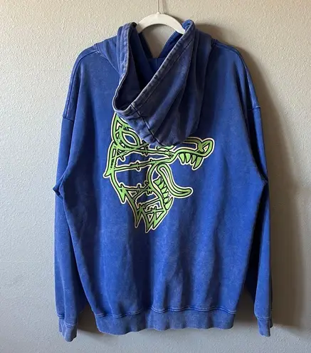 Kill Crew blue and green lux wolf hoodie