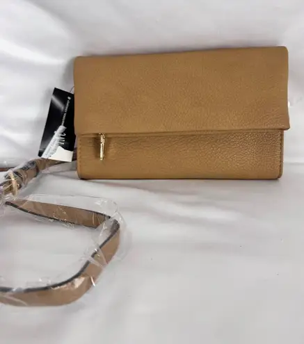 INC Convertible Crossbody Bag Chain Strap Wallet Clutch Tan One Size
