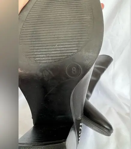 Black Faux Leather Studded Ankle Booties Size 8