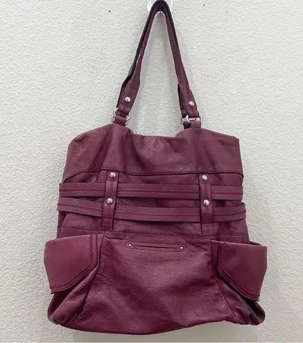 B Makowsky B. MAKOWSKY 100% Genuine Leather Magenta Purple Large Shoulder Bag