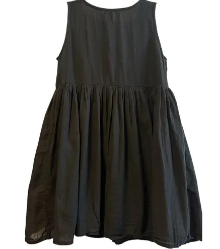 Raga Anthropologie Black / White Cotton Beaded Embroidered Boho Mini Dress Small