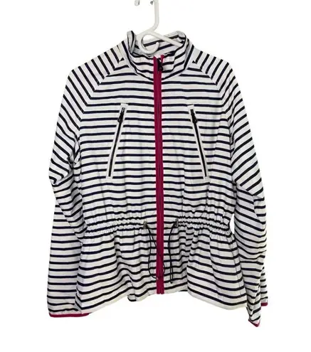 Ralph Lauren  Active New Striped Navy, Pink & White Windbreaker Nautical  Size XL