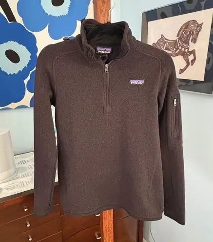 Patagonia Women's  Better Sweater Black 1/4 Zip Fleece Sweater Sweatshirt size M