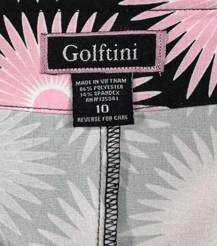 Golftini SZ 10 Nine and Wine Skort Geometric Pockets Stretch Slits Briefs Pink