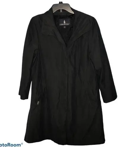 London Fog  Waterproof Black Trench Coat Jacket size Medium