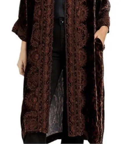 Johnny Was Maude heavily embroidered velvet duster jacket NWT