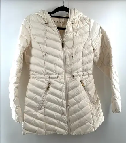 Gallery Hooded Packable Sustainable Down Feather White Puffer Jacket Size Small - Image 1