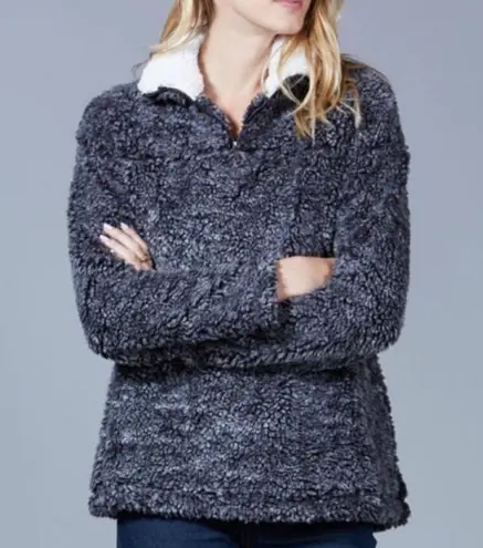 Peach Love California Fleece Pull Over Zip Neckline S