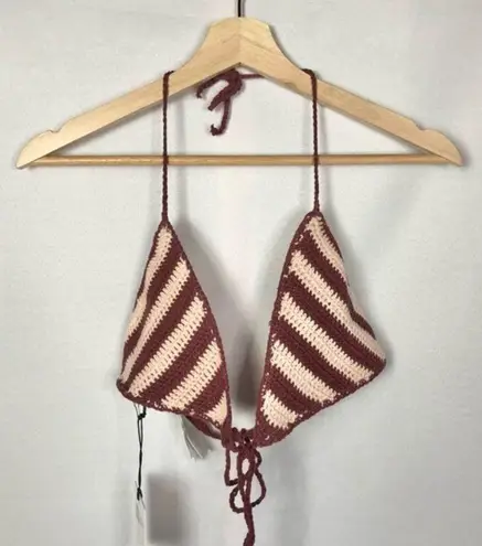 Somedays Lovin NEW REVOLVE ' Miles Crochet Tie Halter Swim Top M