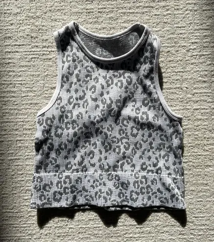 Aura Cheetah Print Athletic Crop Tank Top