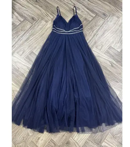 Say Yes To The Prom Juniors' Rhinestone-Trim Gown Size 15 Navy