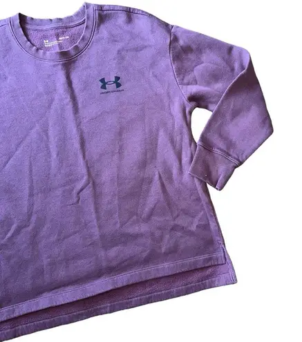 Under Armour Women’s  Rival Fleece Oversized Crewneck Purple Size Small