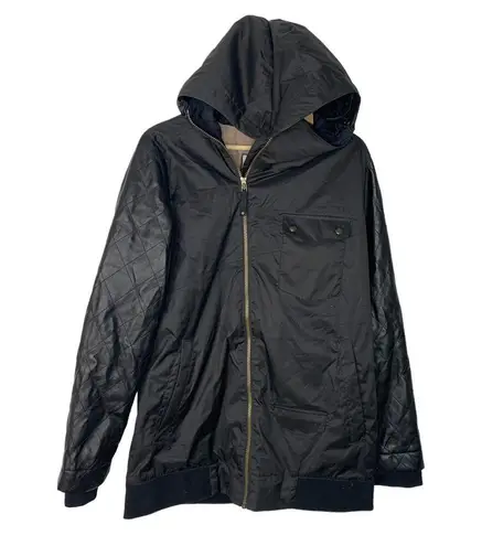 Burton Snow Jacket Dryride White Collection Faux Leather Sleeves