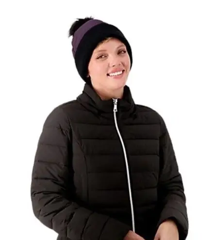 Artic Expedition Purple Quilted Beanie Removable Pom Pom Winter Hat Size S/M NWT