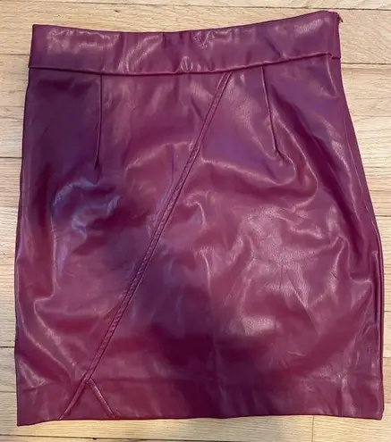 Pink Lily Leather Skirt